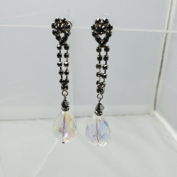 Ali Khan bridal rhinestone drop earrings - Picture 10 of 11